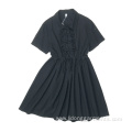 Fashion Women Cotton Bow Tie Summer Solid Dress